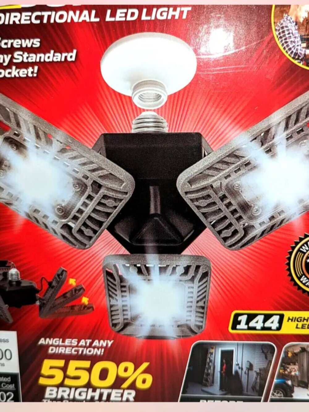 Bell Howell TriBurst PRO 5500 LED Lights Lumens Multi Directional Triple Panel